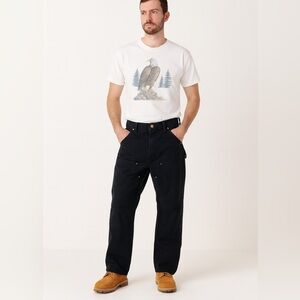 Vintage Carhartt Double Knee Canvas Carpente Pants Black 34x30 Made in USA